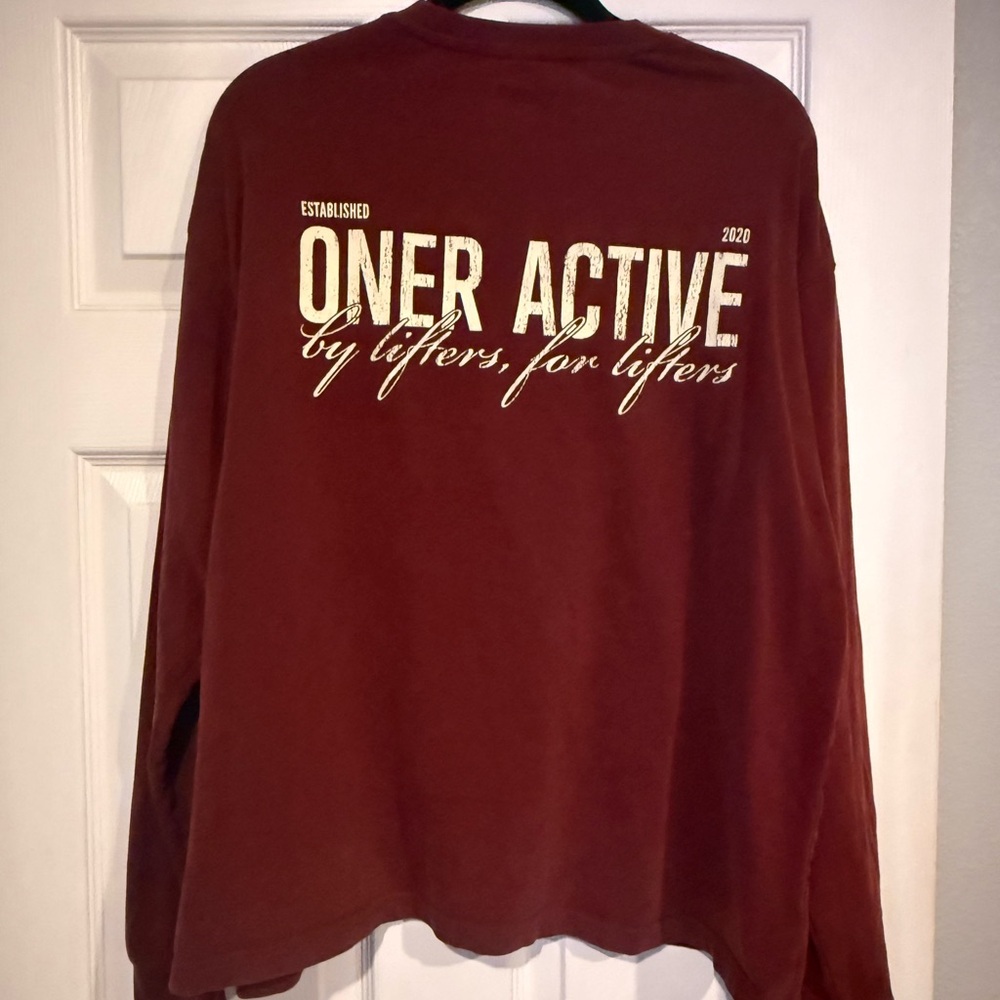 Oner Active Oversized Graphic Washed Long sleeve - Rosewood